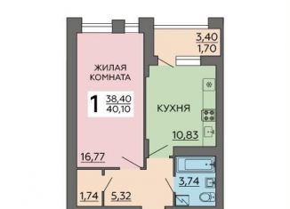 Однокомнатная квартира на продажу, 40.1 м2, Воронеж, Коминтерновский район, улица Славы, 7