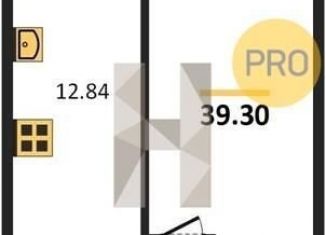 1-комнатная квартира на продажу, 39.3 м2, Ростов-на-Дону, улица Ларина, 45с11, ЖК Сердце Ростова 2