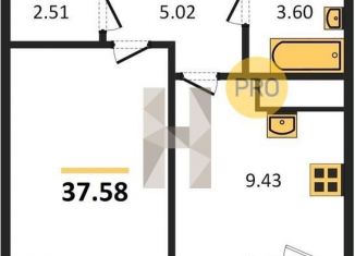 1-комнатная квартира на продажу, 37.6 м2, Ростов-на-Дону