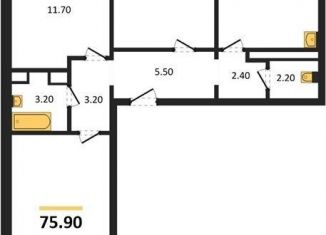 Продаю 3-комнатную квартиру, 75.9 м2, Воронеж, улица Шидловского, 28