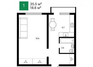 Продам 1-ком. квартиру, 35.5 м2, Пенза, проспект Строителей, 148, Октябрьский район