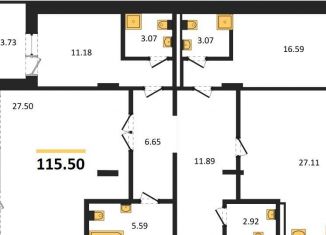 Продажа трехкомнатной квартиры, 115.5 м2, Новосибирск, улица Дуси Ковальчук, 242