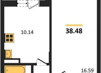 Однокомнатная квартира на продажу, 38.5 м2, Воронеж, Советский район