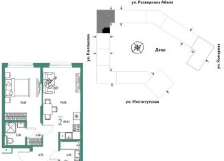 2-ком. квартира на продажу, 47.4 м2, Москва, метро Технопарк