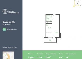 Квартира на продажу студия, 29.7 м2, Котельники, микрорайон Новые Котельники, 22