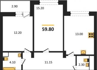 Продается 2-комнатная квартира, 59.8 м2, Воронеж, бульвар Содружества, 1