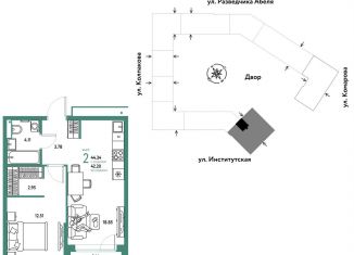 Продаю 2-ком. квартиру, 44.3 м2, Москва, метро Технопарк