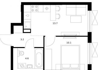 Продается 1-комнатная квартира, 31.6 м2, Екатеринбург, метро Ботаническая