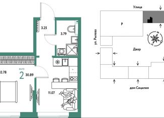 Продается двухкомнатная квартира, 30.9 м2, Тюмень, Калининский округ