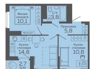 Продается 2-комнатная квартира, 46.7 м2, Екатеринбург