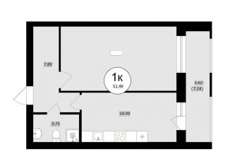 Продам 1-ком. квартиру, 51.5 м2, Самара, Октябрьский район