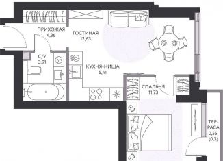 Продается 1-комнатная квартира, 38.9 м2, Москва, 1-й Сетуньский проезд, 8, метро Студенческая