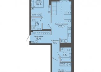 Продаю 2-ком. квартиру, 67.3 м2, Екатеринбург, улица 8 Марта, 204Г, Чкаловский район