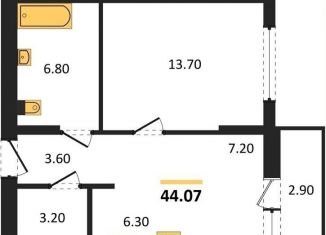 Продам однокомнатную квартиру, 44.1 м2, Новосибирская область, Центральная улица, 10/3