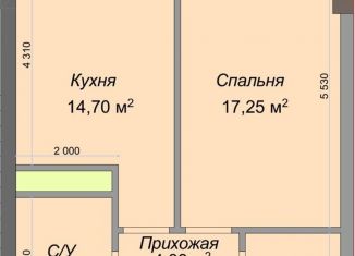 Продажа 1-ком. квартиры, 46.8 м2, Нальчик, улица Героя России Т.М. Тамазова, 3