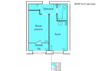 Продается 1-комнатная квартира, 38.2 м2, Ивановская область