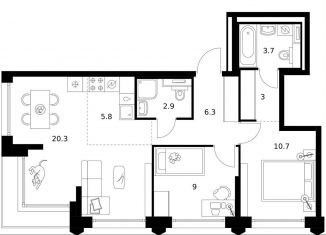 Продам 2-комнатную квартиру, 61.7 м2, Москва, метро Ховрино