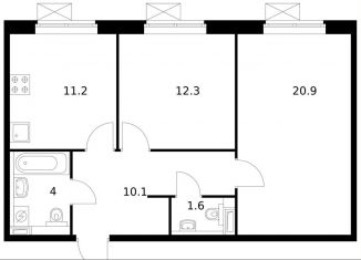 Продаю 2-ком. квартиру, 59.5 м2, Котельники, микрорайон Парковый, 1к7