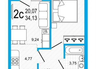 Продажа 2-ком. квартиры, 34.1 м2, Уфа, Дёмский район