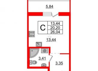 Продается квартира студия, 20.2 м2, Ленинградская область, Тихая улица, 1