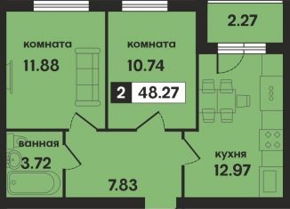 2-ком. квартира на продажу, 48.3 м2, Муром