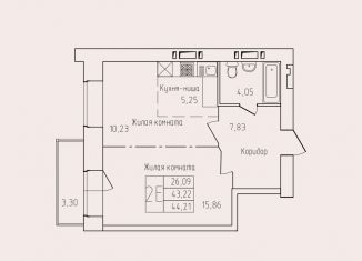 Продается однокомнатная квартира, 44.2 м2, Северодвинск, проспект Труда, 76