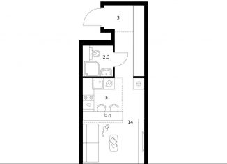 Квартира на продажу студия, 24.3 м2, Москва, метро Беломорская