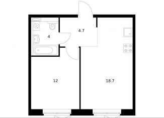 Продажа 1-комнатной квартиры, 38.9 м2, Котельники, микрорайон Парковый, 1к7