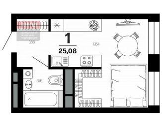 Продажа 1-комнатной квартиры, 25.1 м2, Рязань