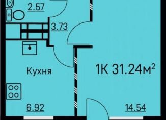 Продается однокомнатная квартира, 31 м2, Пермь, Целинная улица, 53, ЖК Лазурный