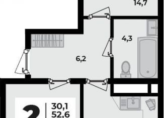 Продаю 2-комнатную квартиру, 55.9 м2, Адыгея