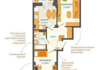 Продам трехкомнатную квартиру, 88 м2, Сосновоборск, проспект Мира, 13