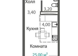 Продажа квартиры студии, 25.1 м2, Симферополь, Киевский район