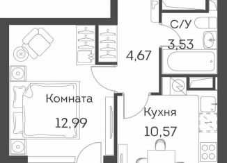 Продается двухкомнатная квартира, 55.9 м2, Москва, ЖК Аквилон Бисайд
