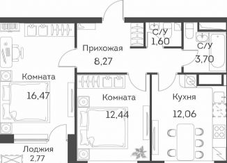 Продаю двухкомнатную квартиру, 55.9 м2, Москва, ЖК Аквилон Бисайд