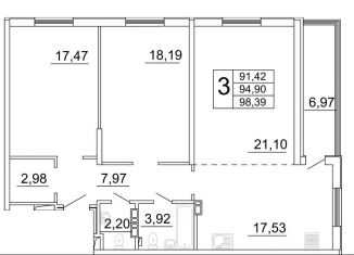 Продажа 3-комнатной квартиры, 98.9 м2, Самара, улица Дыбенко, 5