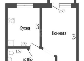 Однокомнатная квартира на продажу, 35 м2, посёлок Прииртышский, Трактовая улица, 1Б