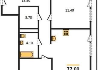 2-комнатная квартира на продажу, 77 м2, Новосибирск, улица Декабристов, 107/9, ЖК Урбан-виллы на Никитина