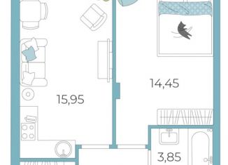 Продажа однокомнатной квартиры, 39.6 м2, Тула, ЖК Наши Баташи, Самоварная улица, 12