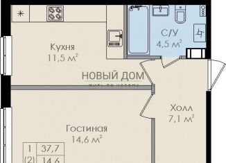 Продается однокомнатная квартира, 37.7 м2, Великий Новгород, Колмовская набережная, 91, ЖК Барселона