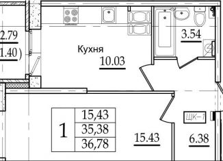 Продаю однокомнатную квартиру, 36.8 м2, Санкт-Петербург, метро Рыбацкое