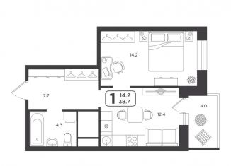 Продам 1-комнатную квартиру, 39.2 м2, Тюмень, Центральный округ