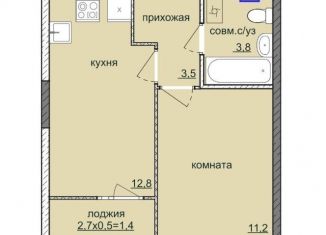 Продам 1-ком. квартиру, 32.7 м2, Ижевск, ЖК Ежевика