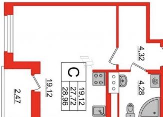 Продажа квартиры студии, 27.7 м2, поселок Бугры, ЖК Энфилд, улица Шекспира, 1