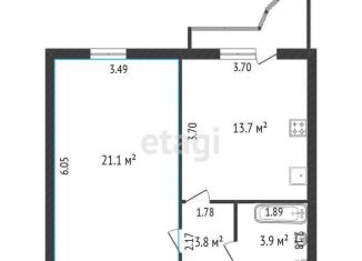 Продается 1-ком. квартира, 42.6 м2, Тюмень, улица Восстания, 19к1, ЖК На Восстания