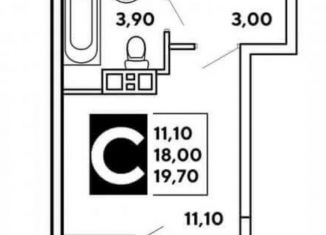 Продам квартиру студию, 19.7 м2, Краснодар, улица Западный Обход, 39/2к2, ЖК Самолёт