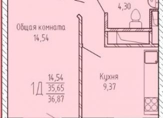 Продажа 1-ком. квартиры, 36.9 м2, Казань, ЖК Новые Горки, проезд Созидателей, 7