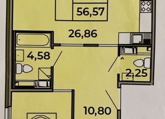 1-ком. квартира на продажу, 56.6 м2, посёлок Шушары, ЖК Образцовый квартал 9, Кокколевская улица, 14к2