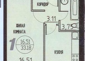 Сдается 1-комнатная квартира, 33.2 м2, Самарская область, улица Евгения Золотухина, 11