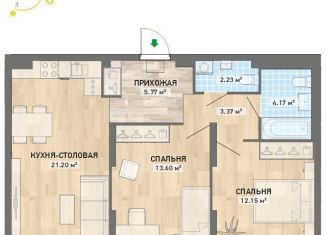 Продам 2-комнатную квартиру, 65.7 м2, Екатеринбург, ЖК Просторы